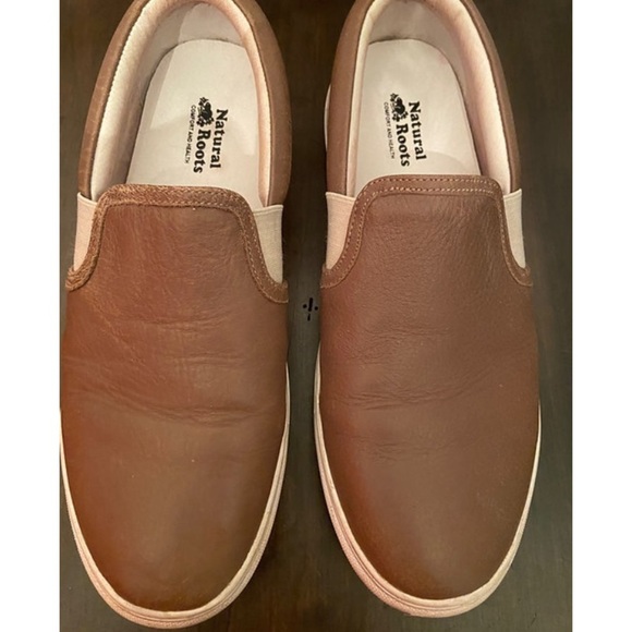 Roots Tan Leather Slip Ons - Picture 2 of 4